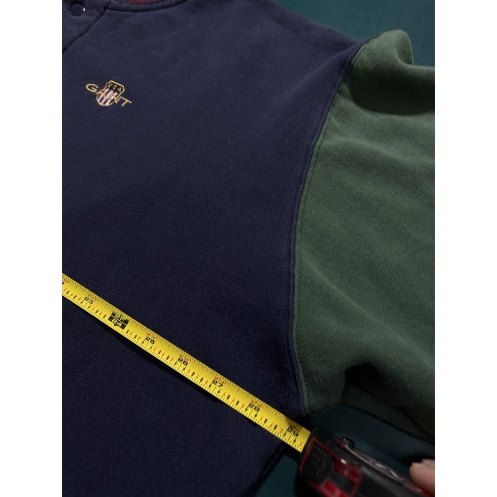 Vintage 90s Gant Varsity Bomber Color Block Sweatshirt Jacket Men's XL Fleece - Picture 8 of 9